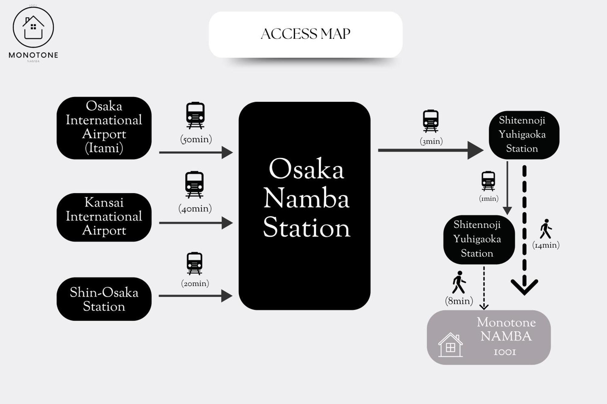 モノトーン難波 Lägenhet Osaka Exteriör bild